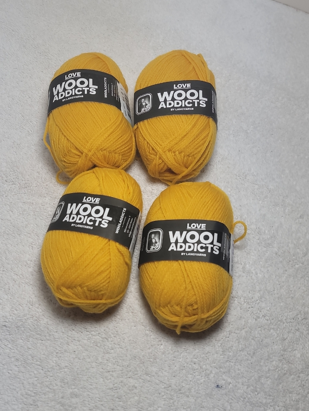 LOVE Wool Addicts By Lang yarn Mustard Yellow Yarn - 4-Pack NWT